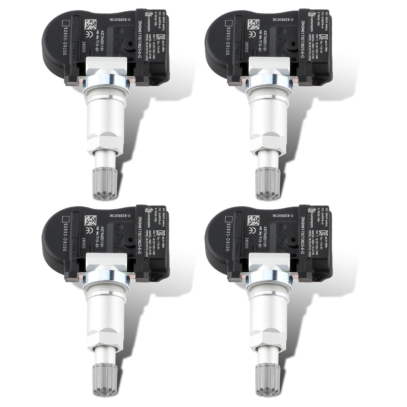 AUTOKAY Set of 4 52933D4100 TPMS Tire Pressure Sensor 433mhz for Hyundai Elantra Grandeur I30