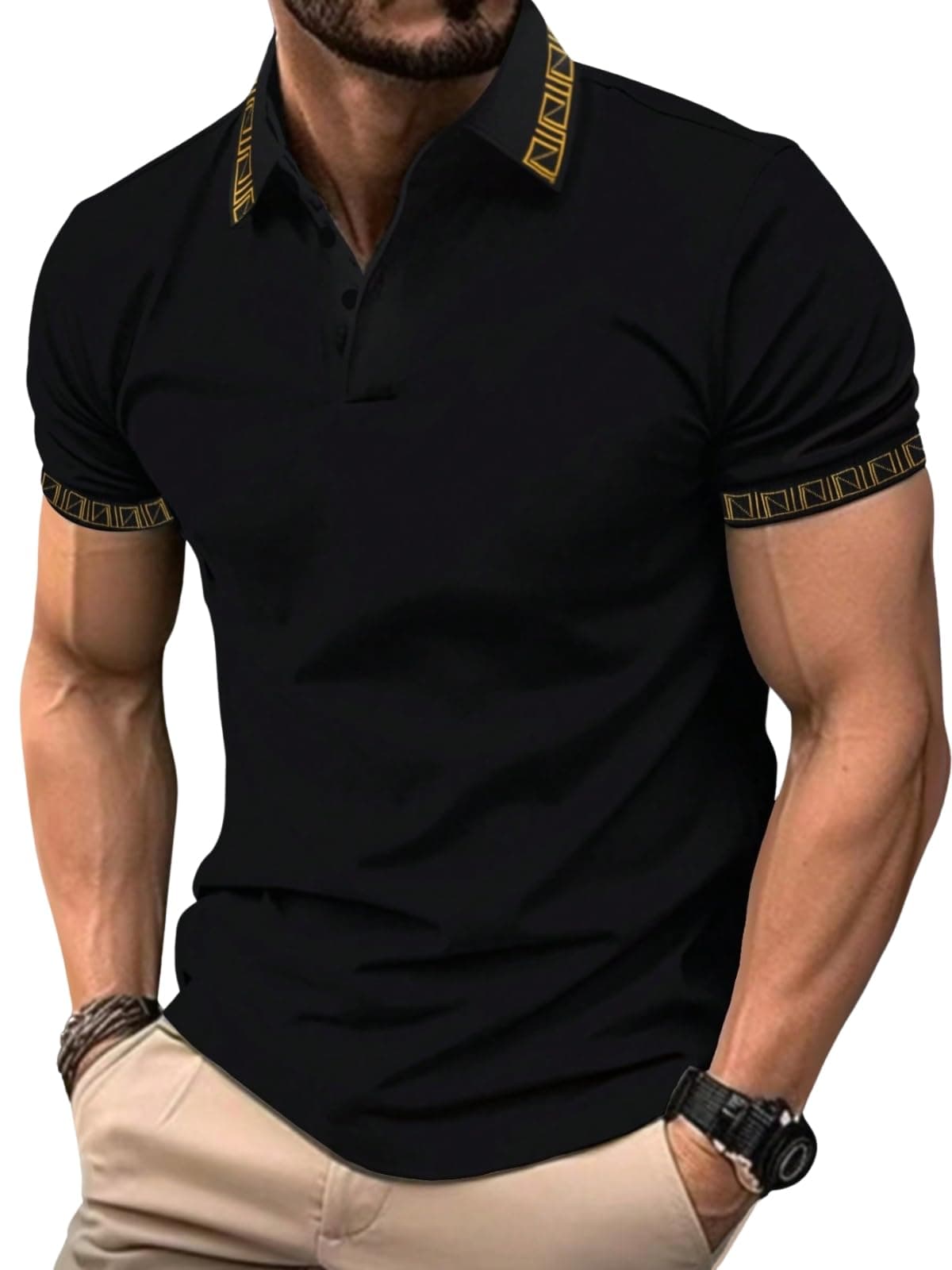 GRECIILOOKS Solid Regular Fit Polo Casual for Men Stylish Latest | Half Sleeve T Shirt