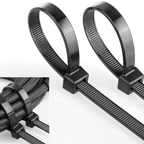 Teeth Grip Nylon Self Locking Zip Cable Ties, Black (350 mm x 4.8 mm, 14" inch, Pack of 100) Multi-Purpose Heavy Duty Cord Management Ties By SHIVANSH TECHNOLOGY