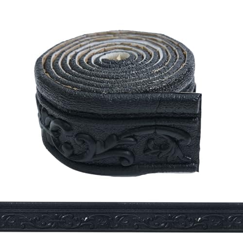 WADILE 90x 31 Crown Molding Peel and Stick Flexible Wallpaper Border Wall Trim Border Self Adhesive Mirror Moulding Frame Lines 3D Edging Foam Wallpaper Border Ceiling Baseboard Black