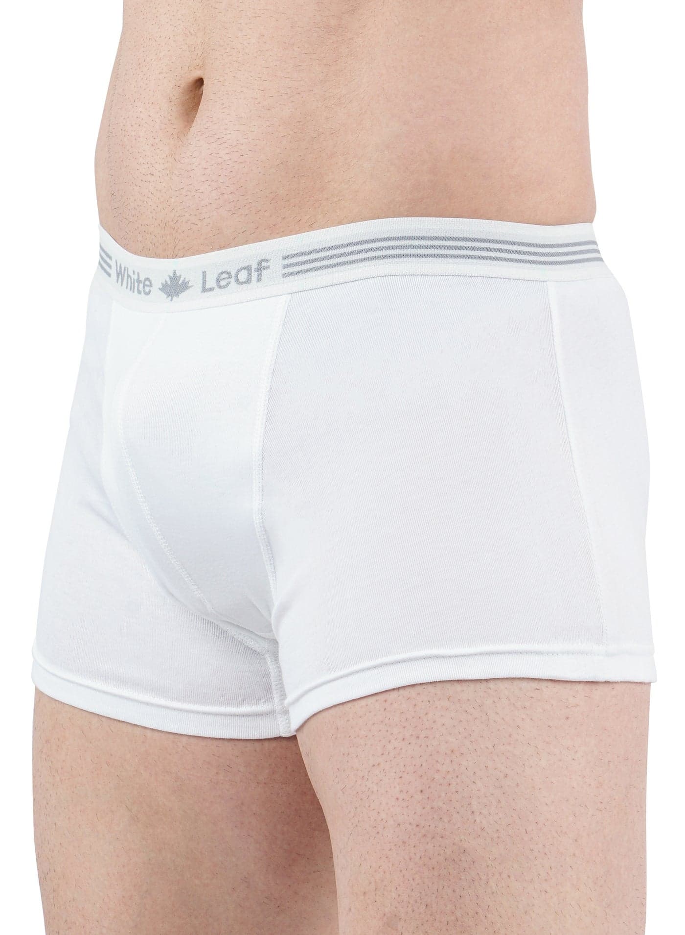 WHITE LEAF Men’s Boxer Briefs 3PCS Pack – 100% Combed Cotton Comfortable Innerwear for Men, Skin-Friendly & Breathable - white
