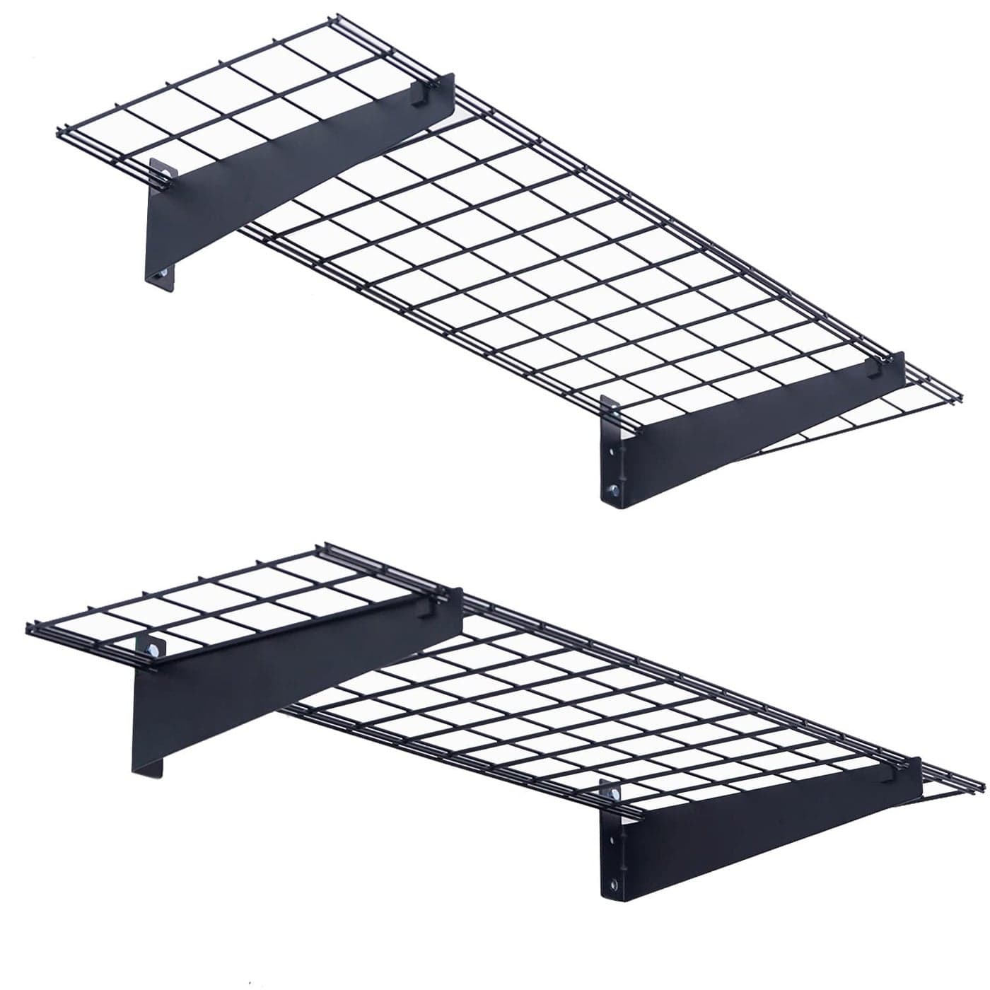 Wallmaster 2Pack 15x45 Heavy Duty Garage Wall Shelving 45inchby15inch Wall Mount Garage Storage Rack Floating Shelves Max Load 400lb Black