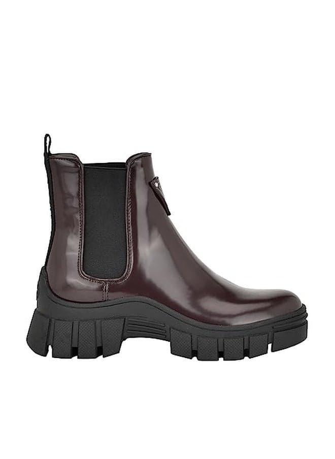GUESS Women's Hestia Ankle Boot, Dark Red, 6