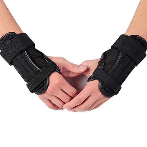 NIKAVI Adult Snowboarding & Skiing Wrist Guards (Black)