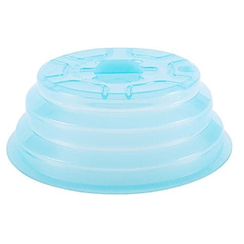 Kichwit Collapsible Silicone Microwave Plate Cover Splatter Guard, Dishwasher Safe & BPA Free, 11”, Blue