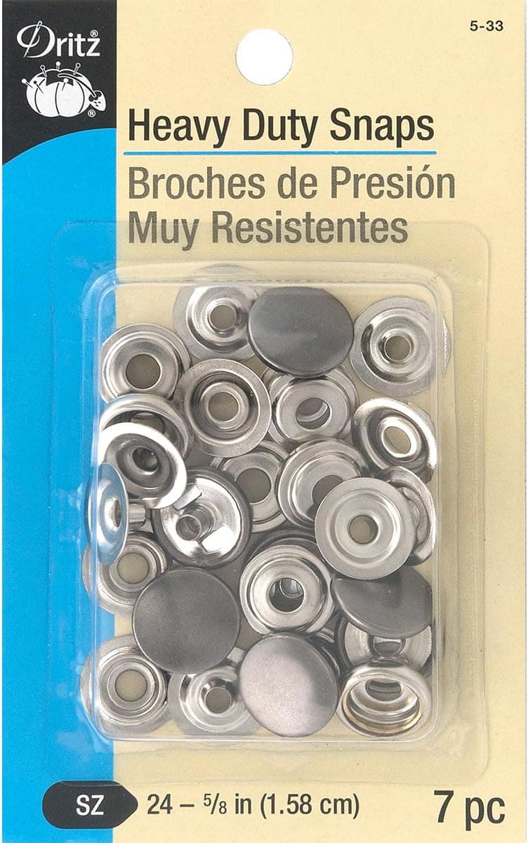 Dritz 533 Heavy Duty Snaps Gunmetal Size 24 58Inch 7Sets