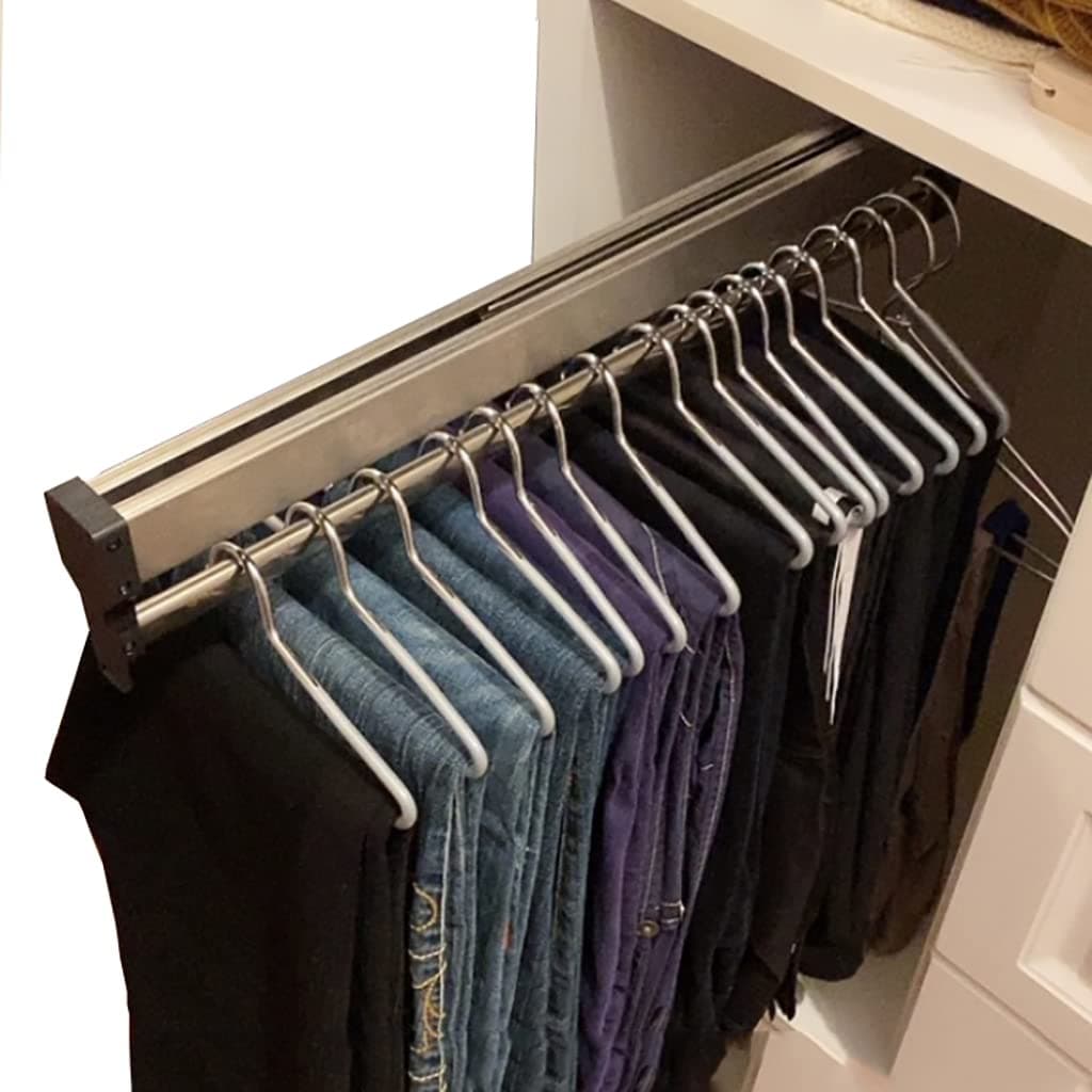 Closet Clothes Hanger RailPullOut Closet Rod 3060cmWardrobe Clothing RailCloset Organizer Rack for Pants and Coat 700mm2756inch