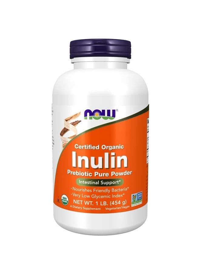 Supplements, Inulin Prebiotic Pure Powder, Certified Organic, Non-GMO Project Verified, Intestinal Support*, 1-Pound