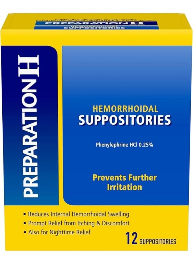 Preparation H Pfizer Prep Suppositories, 12 Count