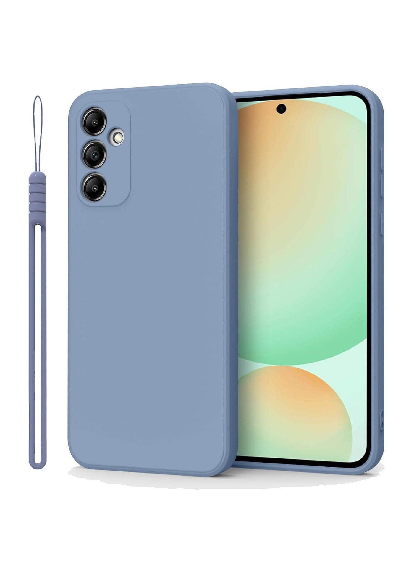 Phone Case for Samsung Galaxy S24 FE 5G Case Silicone with Soft Microfiber Lining Slim Cover Lavender Grey
