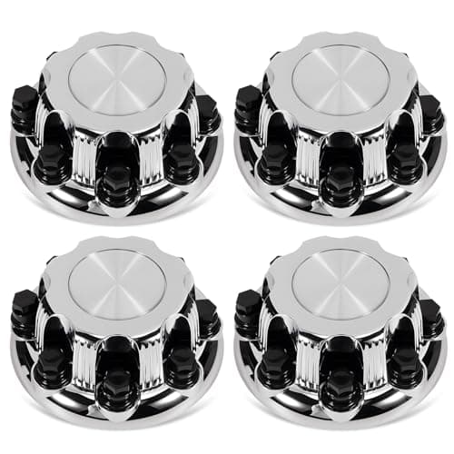 LEAPTREND 8 Lugs Chrome Wheel Center Caps (New Glossy Silver Design) 4pcs Fit for 1998-2013 Chevy/Chevrolet Silverado Avalanche Suburban&GMC Sierra Yukon 1500 2500 3500 Rim Hub Cover, Replace 15039489