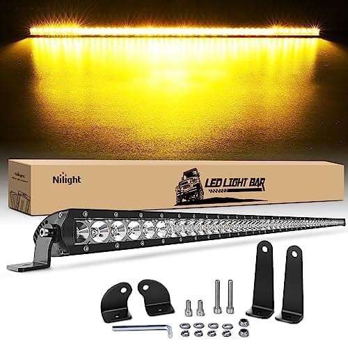 Nilight Led Light Bar Amber 51 Inch 250W Super Slim Spot Flood Combo 24500LM 3D Driving Fog Off Road Lights for Trucks Pickup SUV ATV UTV Boat 4x4 Van Camper2 Style Mounting