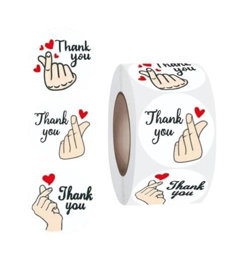 Onpalm Enterprise 500pcs Watercolor Thank You Stickers, Round Thank You Adhesive Sticker for Small Business Wedding Supplies Packing Stickers Gift Wrap (1, Thank You Stickers)