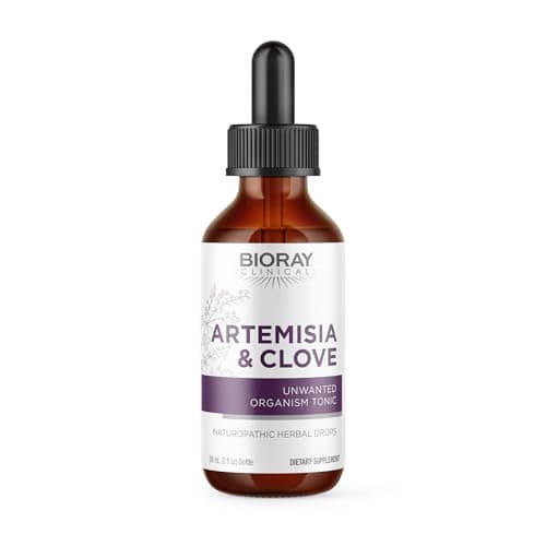 BIORAY Professional Artemisia Clove 2 fl oz Unwanted Organism Removal with Medicinal Mushrooms NonGMO Vegetarian Gluten Free