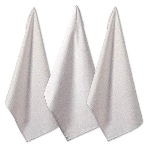 DII Cotton Kitchen Towel Set Lightweight & Fast-Drying Dish Towels, 20x30, Natural Chambray, 3 Piece