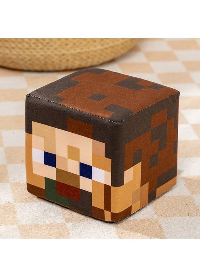 Gaming Steve Design Plush Pillow Block Doll Pillow Game Surrounding Sponge Blocks 20cm×20cm Multicoloured