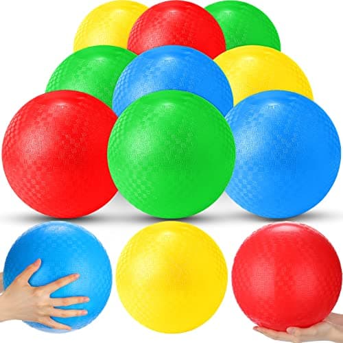 Jerify 12 Pcs Playground Balls Bulk 13 Inch Bouncy Dodgeball Inflatable Balls Playground Dodgeball Handball for Adults Indoor Outdoor Ball Activity Gym Picnic Camp Yoga Exercise