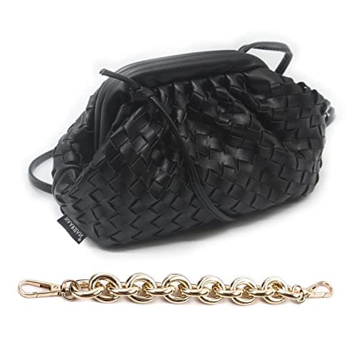NAARIIAN Woven Crossbody Bags for Women Evening Clutch Hobo Cloud Purse Designer Handbags for Ladies(Black S)