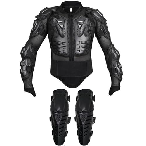 Adult Motorcycle Protective Jacket and Knee Pads, Motorcycle Accessories, Back Spine Chest Protector, Full Body Chest Armor for Motocross Dirt Bike Gear(XL)