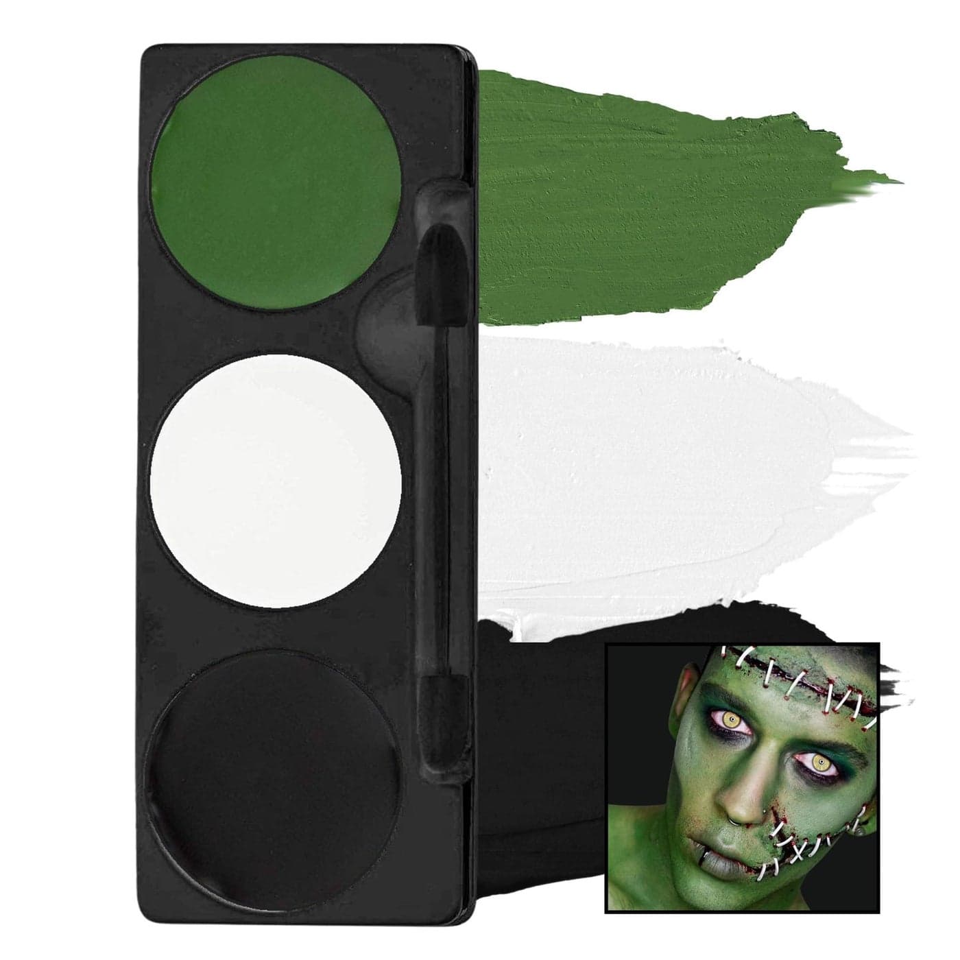 Mehron Makeup TriColor Character Makeup Palette Halloween Special Effects and Theater Cream FX Palette Face Paint 7 oz 20 g Monster