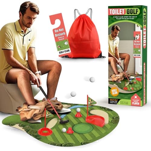Kaelinda Toilet Golf Game Funny Gifts for Men Golf Gifts for Men Funny White Elephant Gifts for Adults Bathroom Golf Gag Gifts for Adults for Dad Him Husband Birthday Gifts