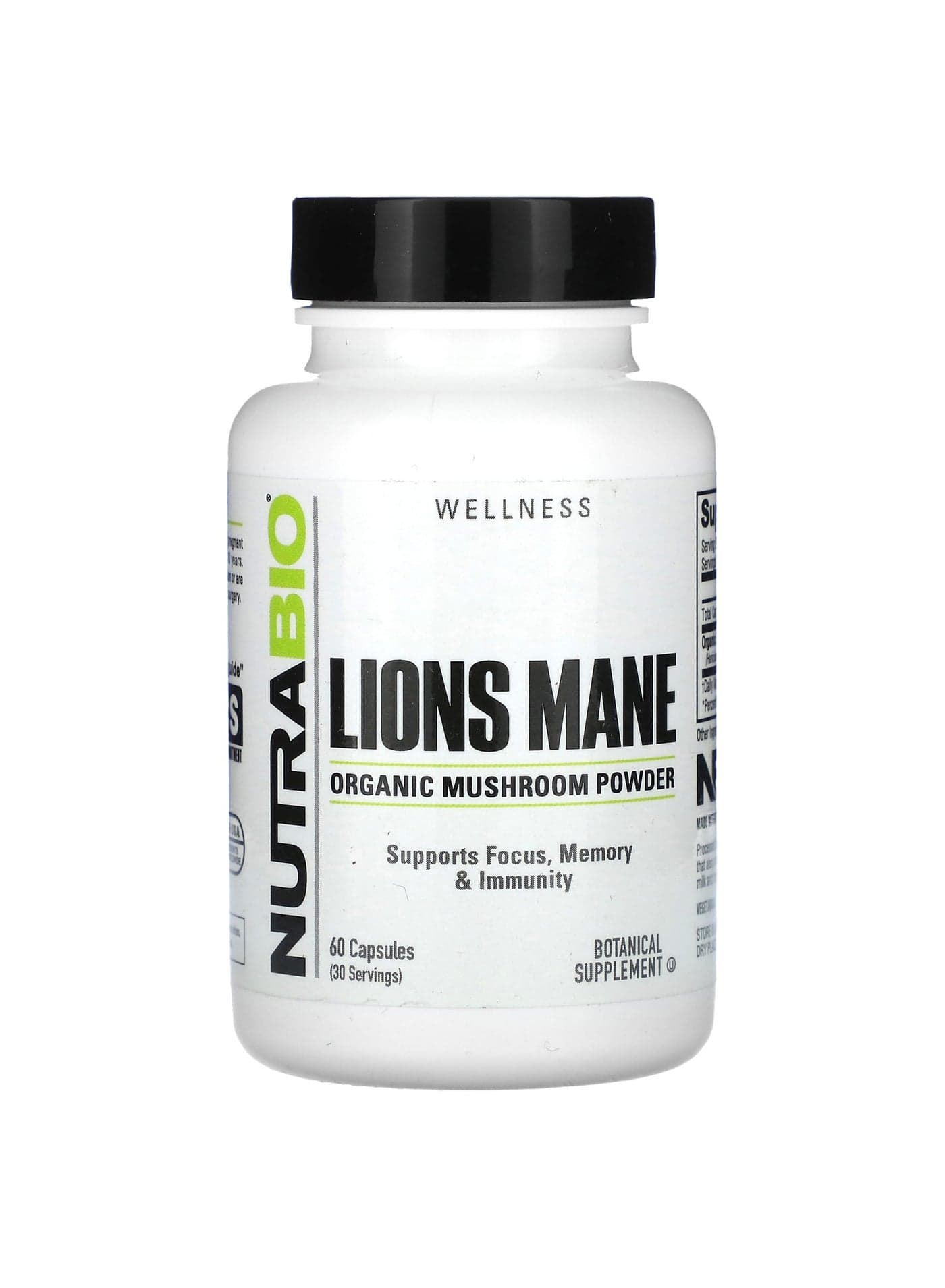 Organic Lions Mane, 60 Capsules (0.5 g per Capsule)