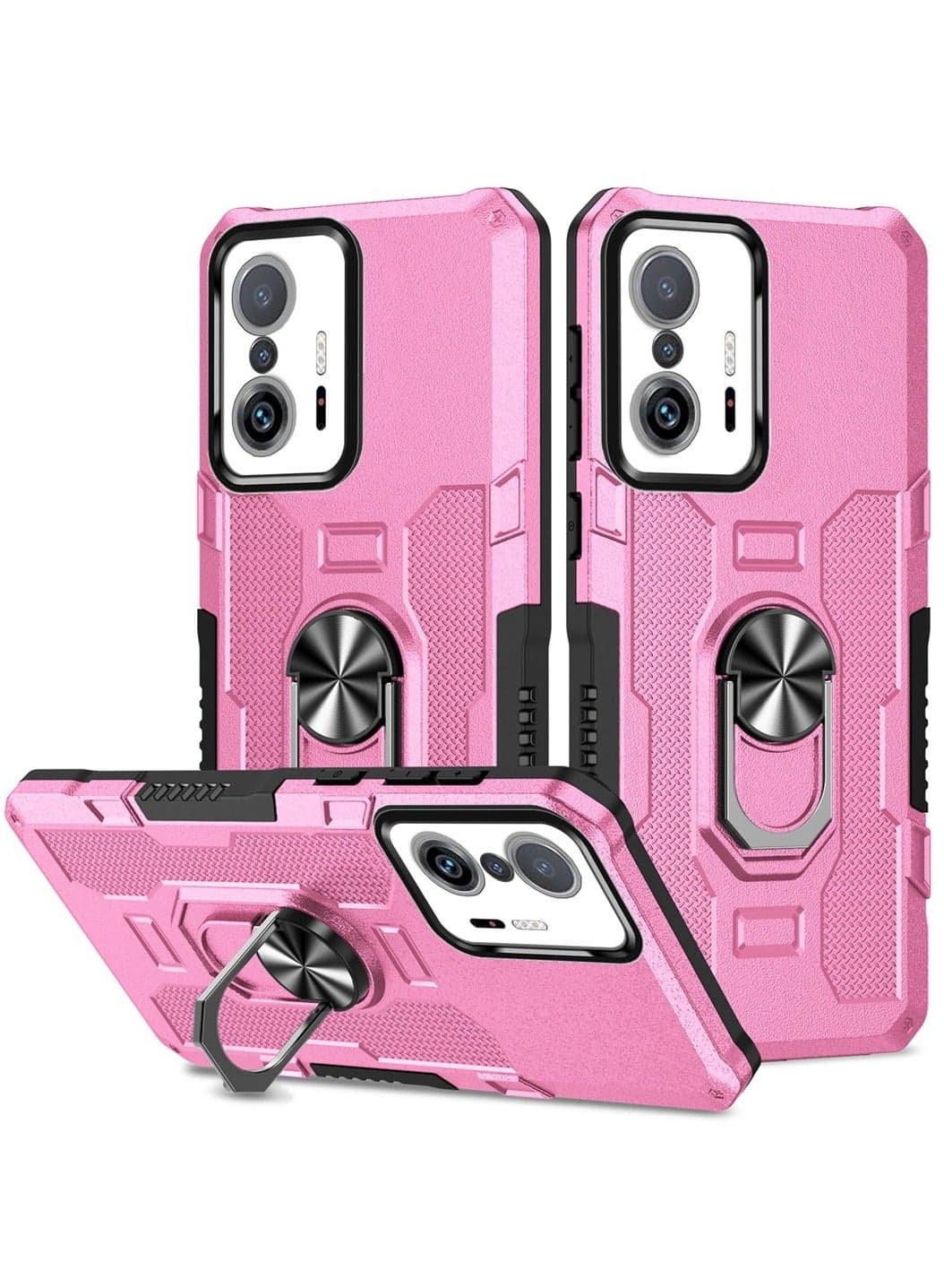 Compatible with Xiaomi Mi 11T/Mi11T Pro 5G Phone Case and Ring Holder Stand Kickstand Magnetic Metal Cell Accessories Shockproof Mi11TPro T11 G5 for Women Men
