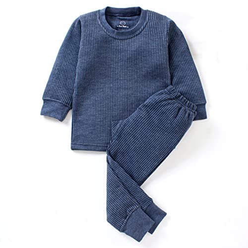 The Boo Boo Club Kids Winter Wear Thermal Set Full Sleeves Body Warmer Top and Pyjama Set Combo for Boys Blue | Suitable for Heavy Winters (11-12 Years)