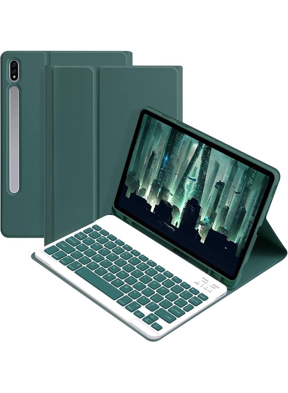 Keyboard Case Compatible with Samsung Galaxy Tab S10 Ultra 2024 14.6 inch Slim PU Cover Detachable Wireless Galaxy Tab S10 Ultra Tablet Keyboard Case with Pen Holder