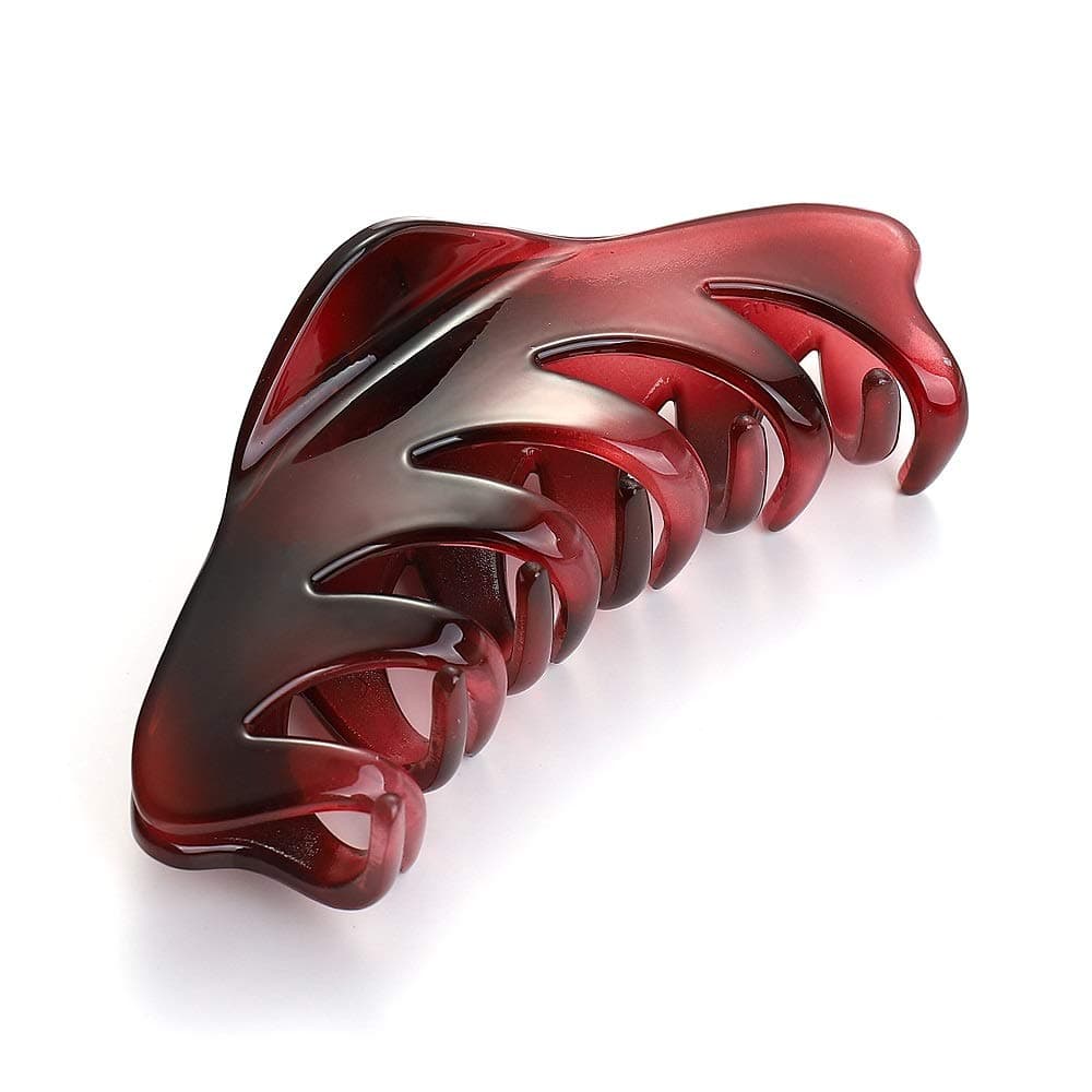 Liasun Premium Hair Claw Clip Medium Strong Holding Power Hair Clips Clamps Delicate Hair Grip for Women and Girls Hair Barrettes for Medium or Long hair Wine Red