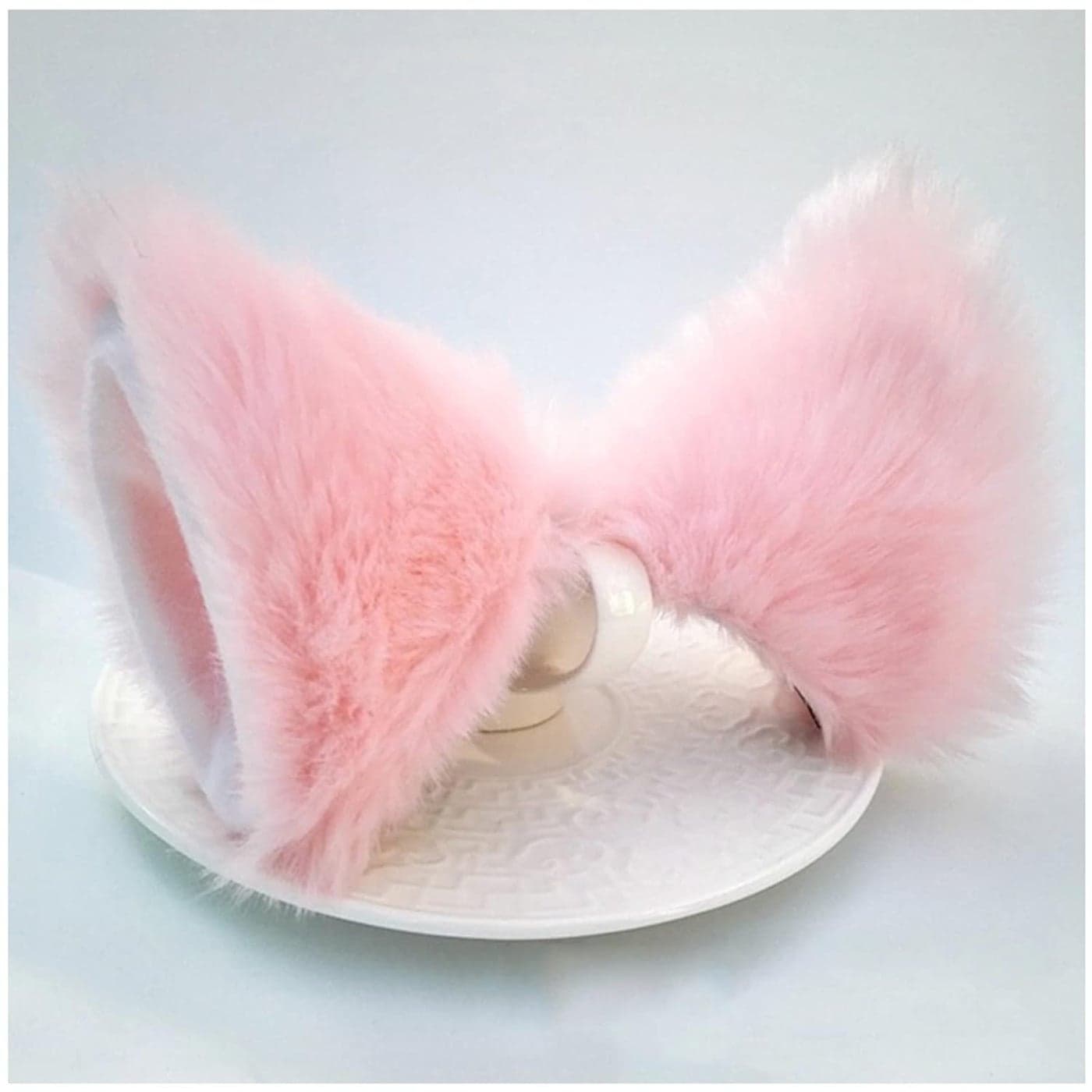 Cat Ears Hair Clips Halloween Kitty Fox Ears Barrettes Women Furry Kitten Headpiece Hair Pins Cat Hairpin Headband Christmas Party Decoration Cosplay Costume Cute Hair Accessories Pink with White