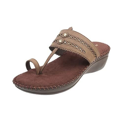 Metro Women Synthetic Leather Comfort Sandal Brown UK/8 EU/41 (44-21)