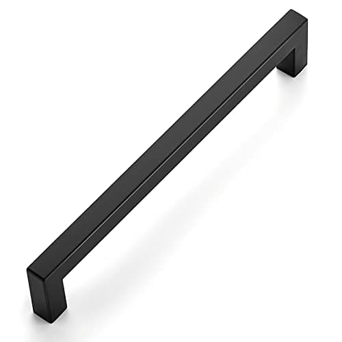 Ravinte 1 Pack 7-1/2 Inch Kitchen Square Cabinet Handles Matte Black Pulls Black Drawer Pulls Kitchen Cabinet Hardware for Cupboard Drawer Handles