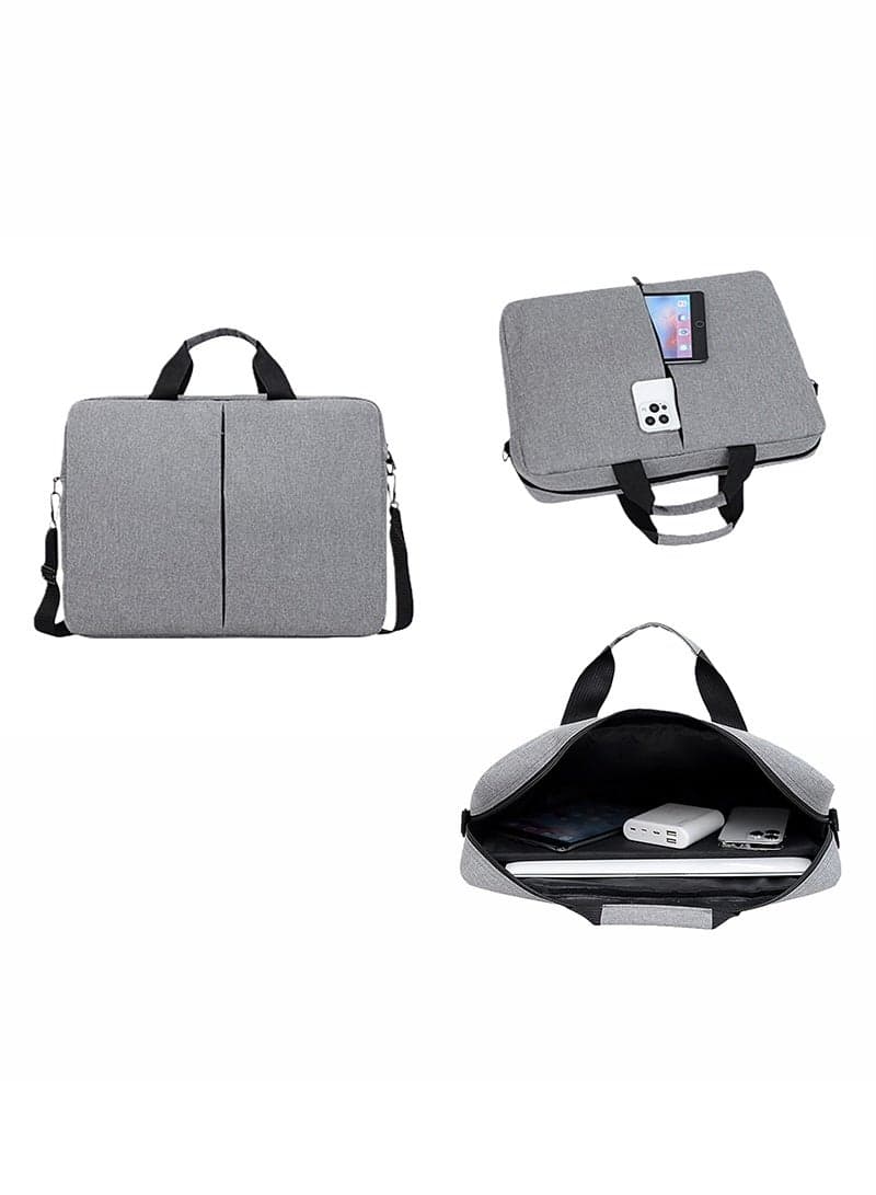 Laptop 15.6 inch briefcase, waterproof shoulder bag, multi-functional large capacity sleeve bag, gift for men and women(gray)