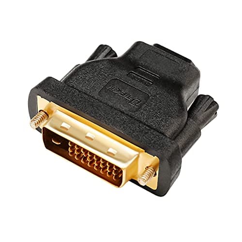 DTech DVI to HDMI Adapter DVI Male to HDMI Female Bi-Directional DVI-D Port Converter 4K 1080P Gold Plated Connector