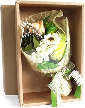 Boxed Hand Soap Flower Bouquet Greens