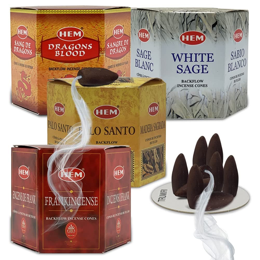 Variety Pack Backflow Incense Cones for Smoke Fountain Haze Falls Waterfall Aromatic and Mat Bundle 4