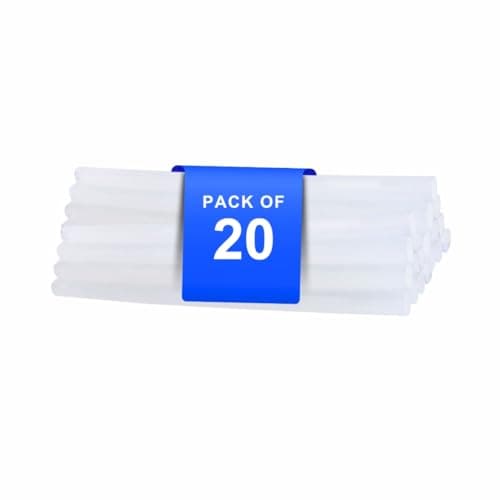 VCR 11mm Glue Sticks for Glue Gun - 11mm x 165mm in Length - Hot Melt Transparent Glue Stick - Pack of 20 - Bonding Adhesive Glue Sticks for DIY - Arts Crafts - Schools and Industries