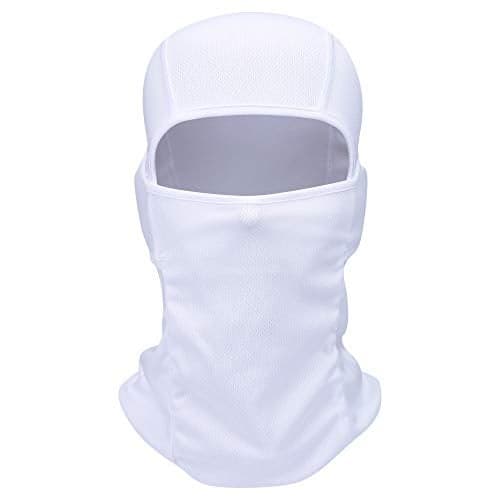 Balaclava Face Mask Adjustable Windproof UV Protection Hood (US, Alpha, One Size, White)