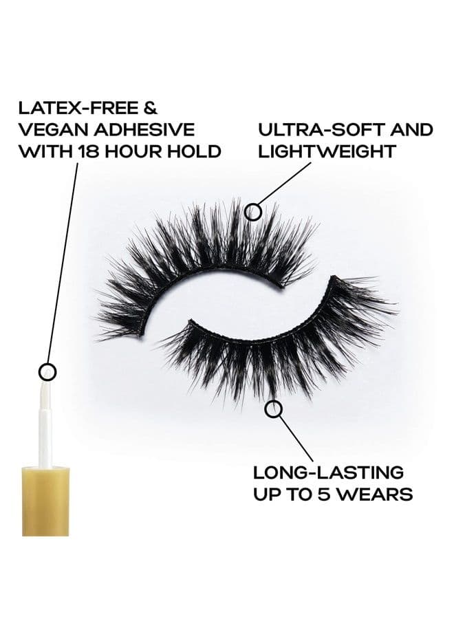 False Lashes, Definition No. 126 with Adhesive Included, 3 Pair, Black