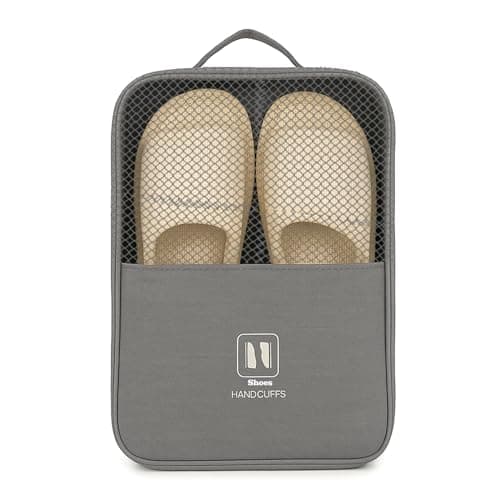 Handcuffs Travel Shoe Bag for Men and Women |Waterproof Footwear Organizer Pouch for Sandals, Slippers & Shoes | Storage |Packing Accessory for Luggage & Suitcases (Grey)
