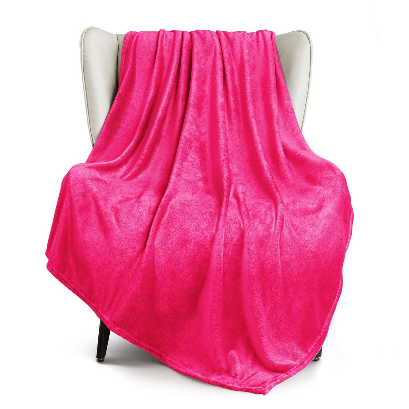 Exclusivo Mezcla Fleece Throw Blanket for Couch Sofa 300GSM Super Soft and Warm Blankets Hot Pink Throw All Season Use Cozy Plush Lightweight 50x60 Inches