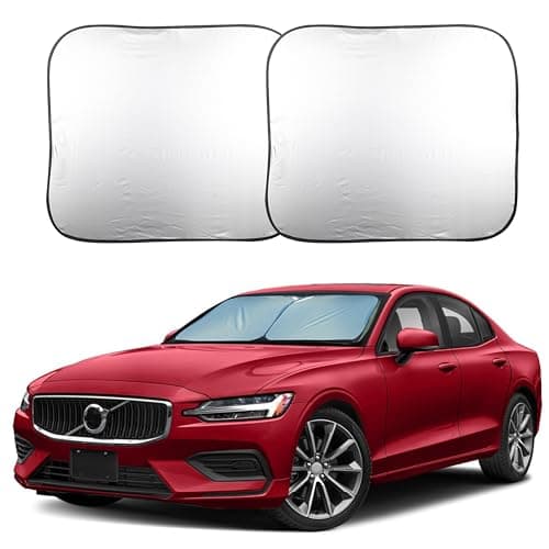 EcoNour 2 Piece Foldable Car Windshield Sun Shade UV Heat Protection Interior Cooling Durable Upgraded Design Easy Fold Front Window Sunshade Medium 31 L x 28 W