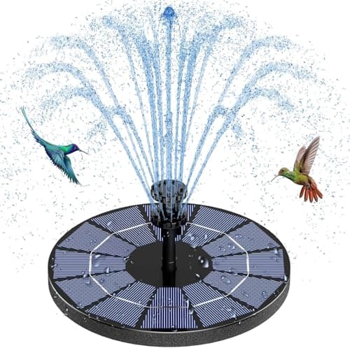 AISITIN Solar Fountain with 35 W Solar Panel Solar Fountain for Bird Bath 1500 mAh Battery 6 Effects for Pool Fish Pond Bird Bath Garden