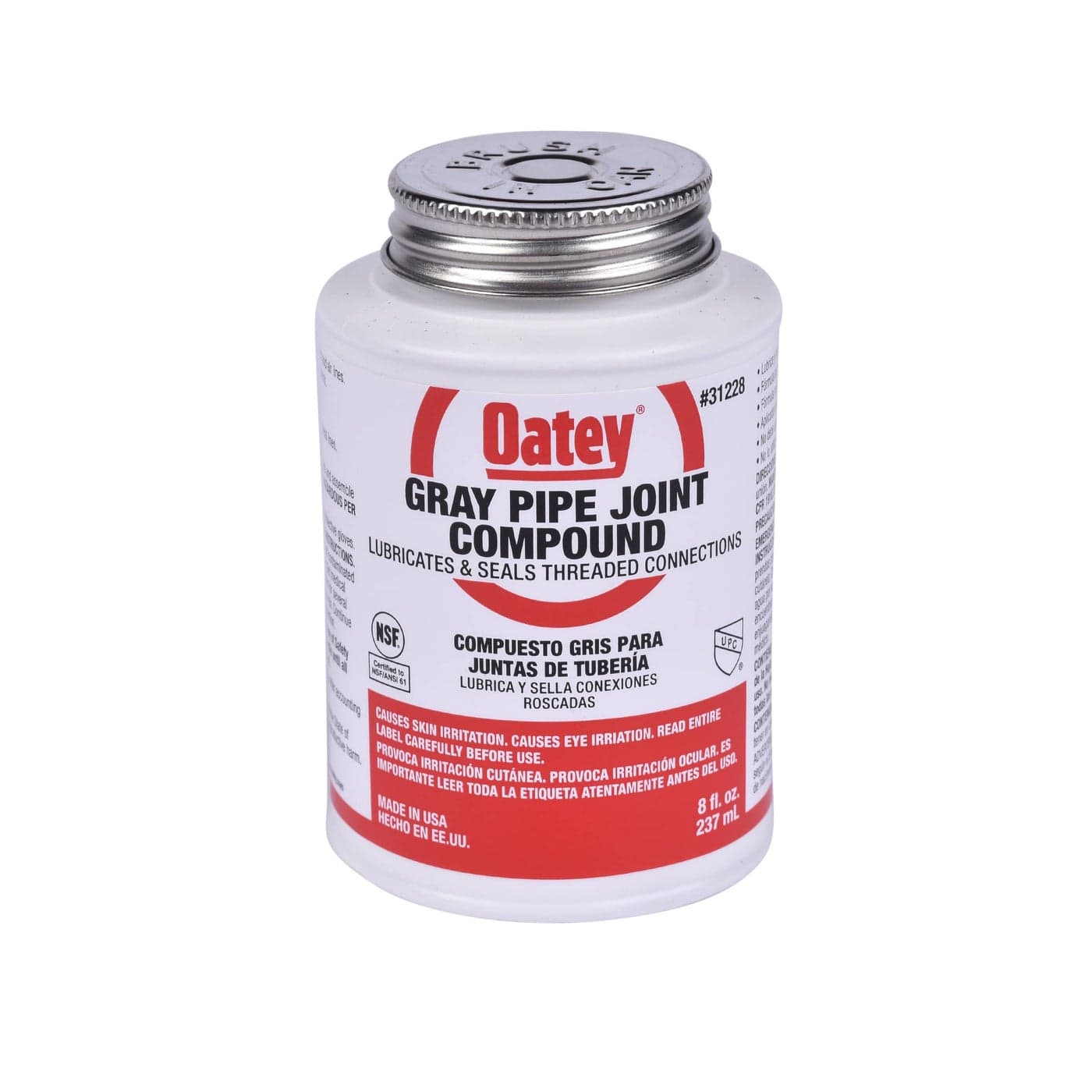 Oatey 31228, 8 oz, Gray Pipe Fittings