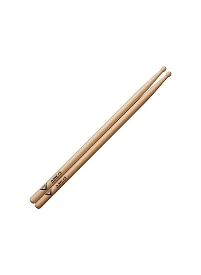 Vater Power 5B Wood Tip Hickory Drumsticks, Pair