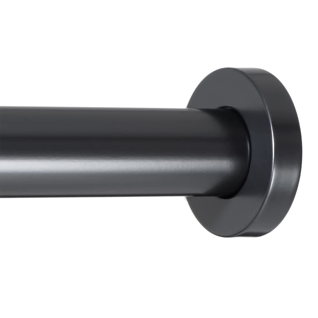 Ivilon Shower Tension Curtain Rod Adjustable Tension Rod for Shower Curtains Bathroom or Windows Easy to Install No Drilling Required Rustproof Spring Loaded Adjustable 24 to 36 Inch Black