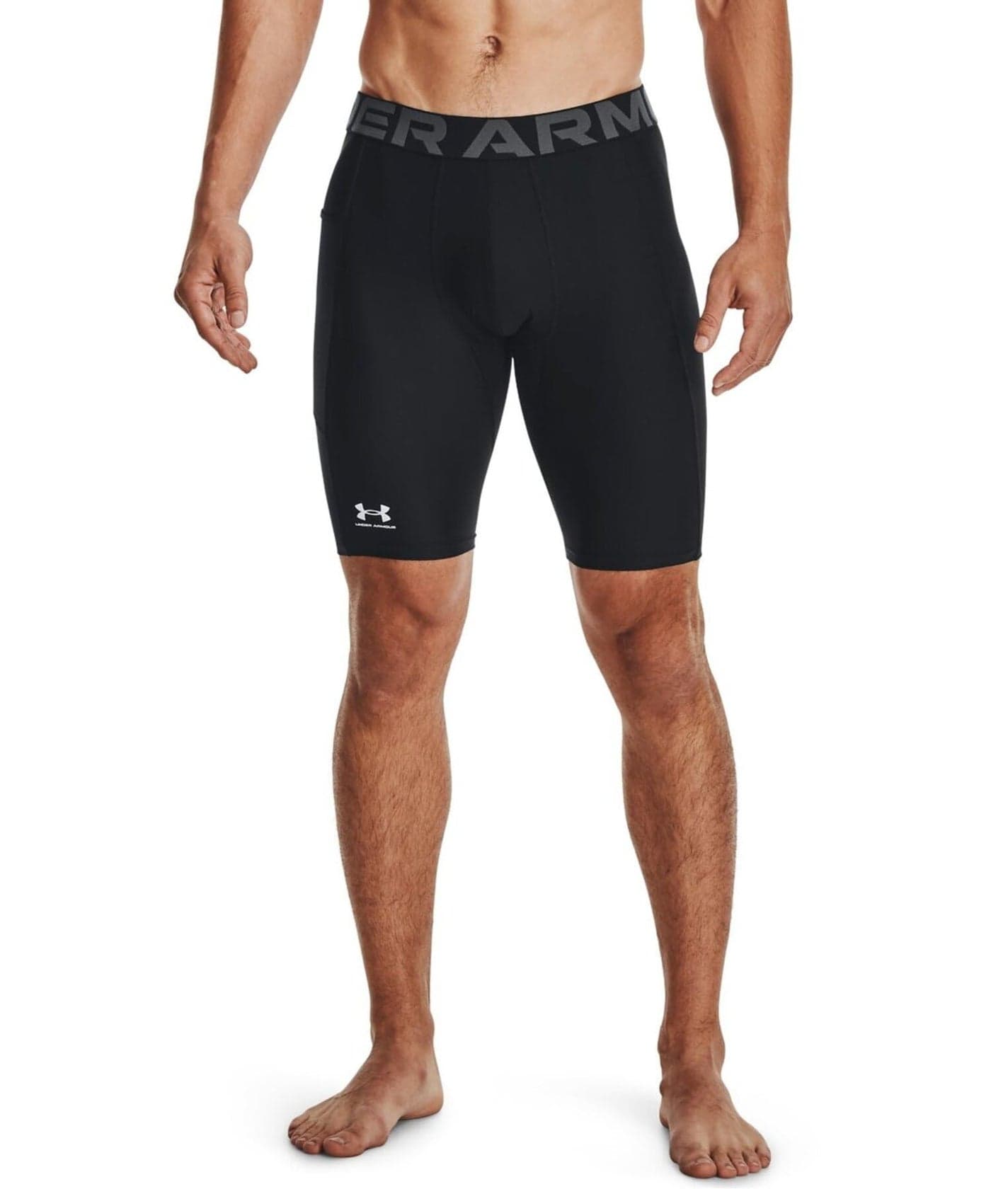 Under Armour Men's HeatGear Pocket Long Shorts , Black (001)/Pitch Gray, Medium