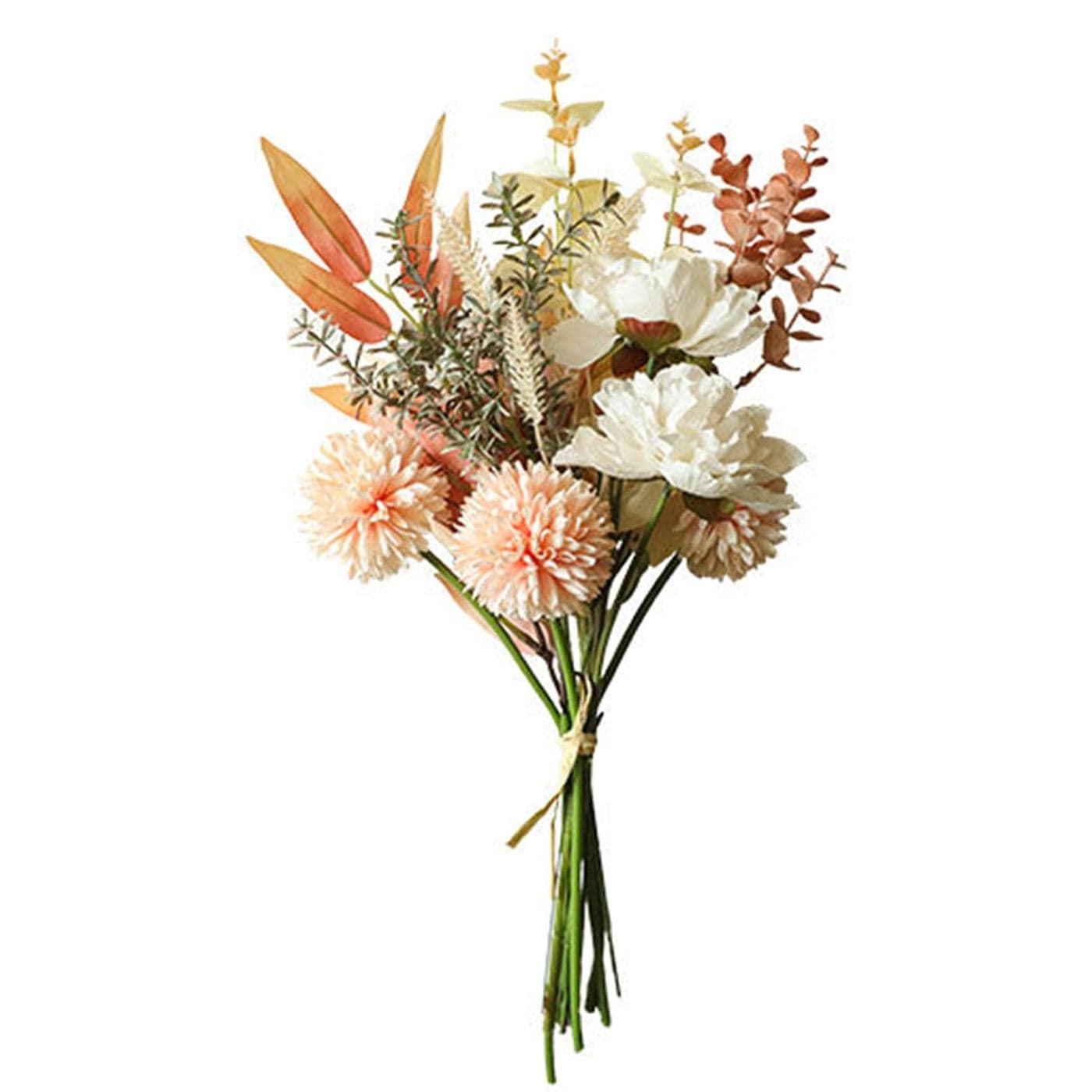 hanlongyu Artificial Silk Flowers for Home Decor and Wedding Faux Flower Dining Table Centerpiece Artificial Plants Peach Flower Arrangement Silk Flowers for Decoration