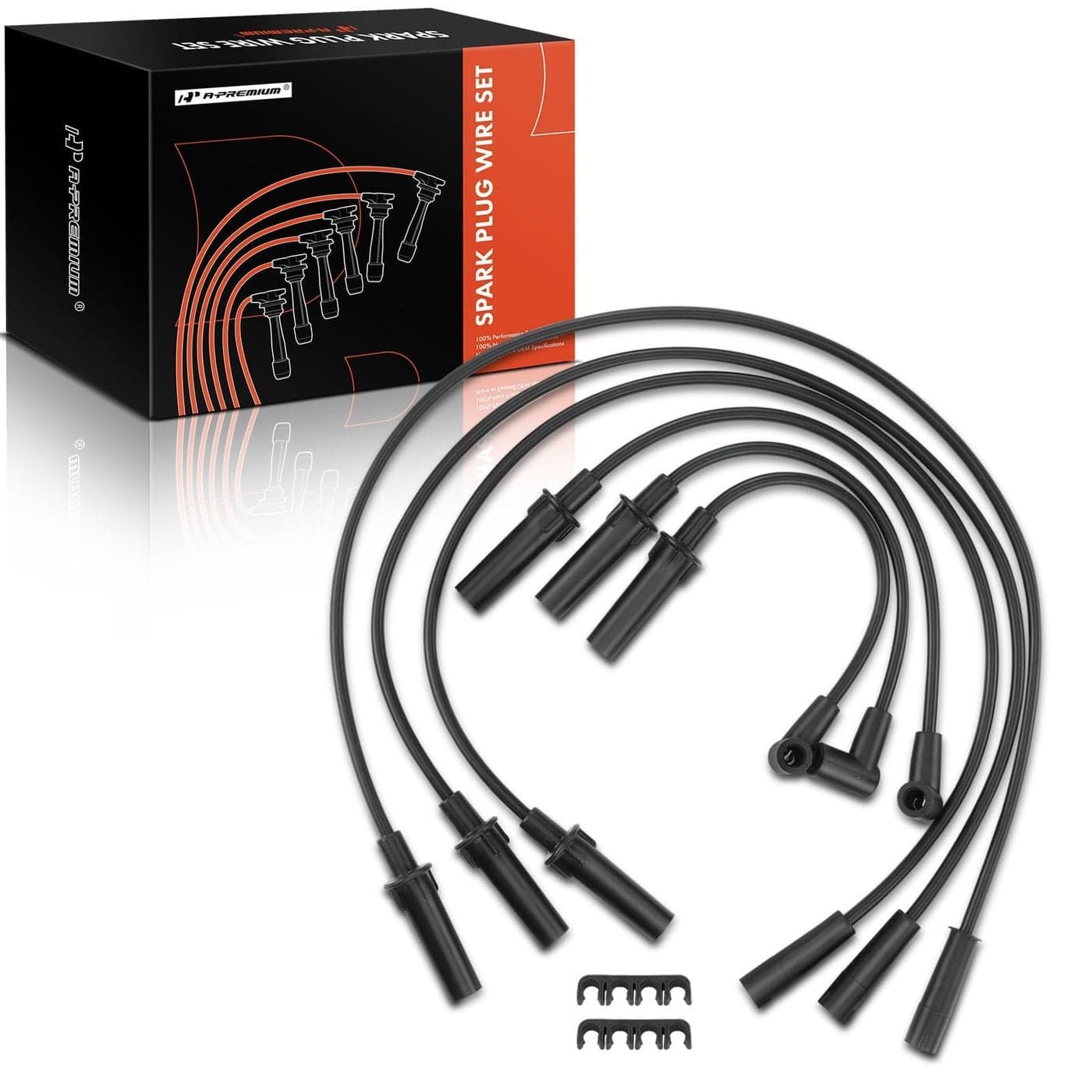 APremium Ignition Spark Plug Wires Set of 6 Compatible with Jeep Wrangler 2007 2008 2009 2010 2011 V6 38L